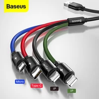 Baseus 3 in 1 USB Kabel Typ C Kabel für Samsung S20 Redmi Hinweis 9s Lade 4 in 1 kabel für iPhone X 11 Pro Max Micro USB Kabel