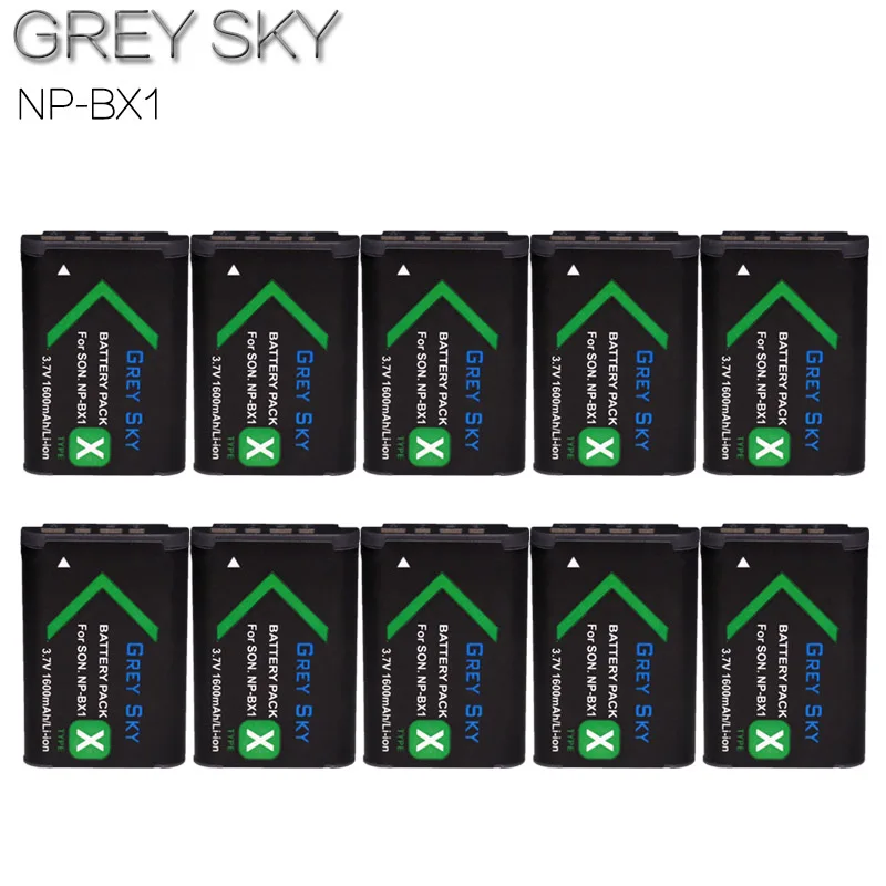 10 battery Для sony NP-BX1 NP BX1 Камера Батарея пакет DSC RX1 RX100 M3 M2 RX1R WX300 HX300 HX400 HX50 HX60 GWP88 PJ240E AS15 WX350 - Цвет: 10 battery