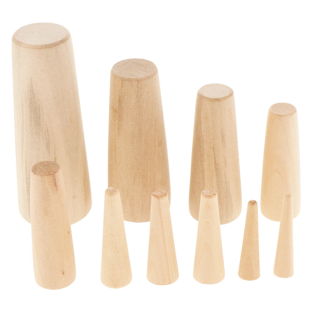 10 Pcs (7 Sizes) Wooden Plugs, Boat Marine Plug, Emergency Plug up Hole, Wood Safety Gear Hole Filler