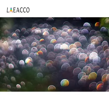 

Laeacco Fantasy Dark Polka Dots Light Bokeh Party Decor Pattern Photophone Photo Background Photography Backdrop Photocall