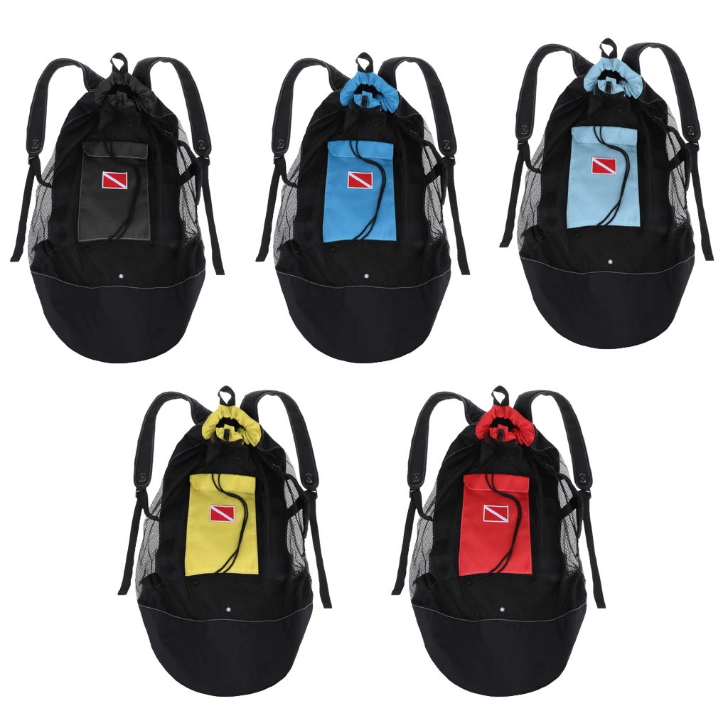 Mesh 400D Oxford Fabric Scuba Diving Snorkeling Mesh Backpack Dive Gear Dry Bag Sack Pack Scuba Diving Mesh Backpack 