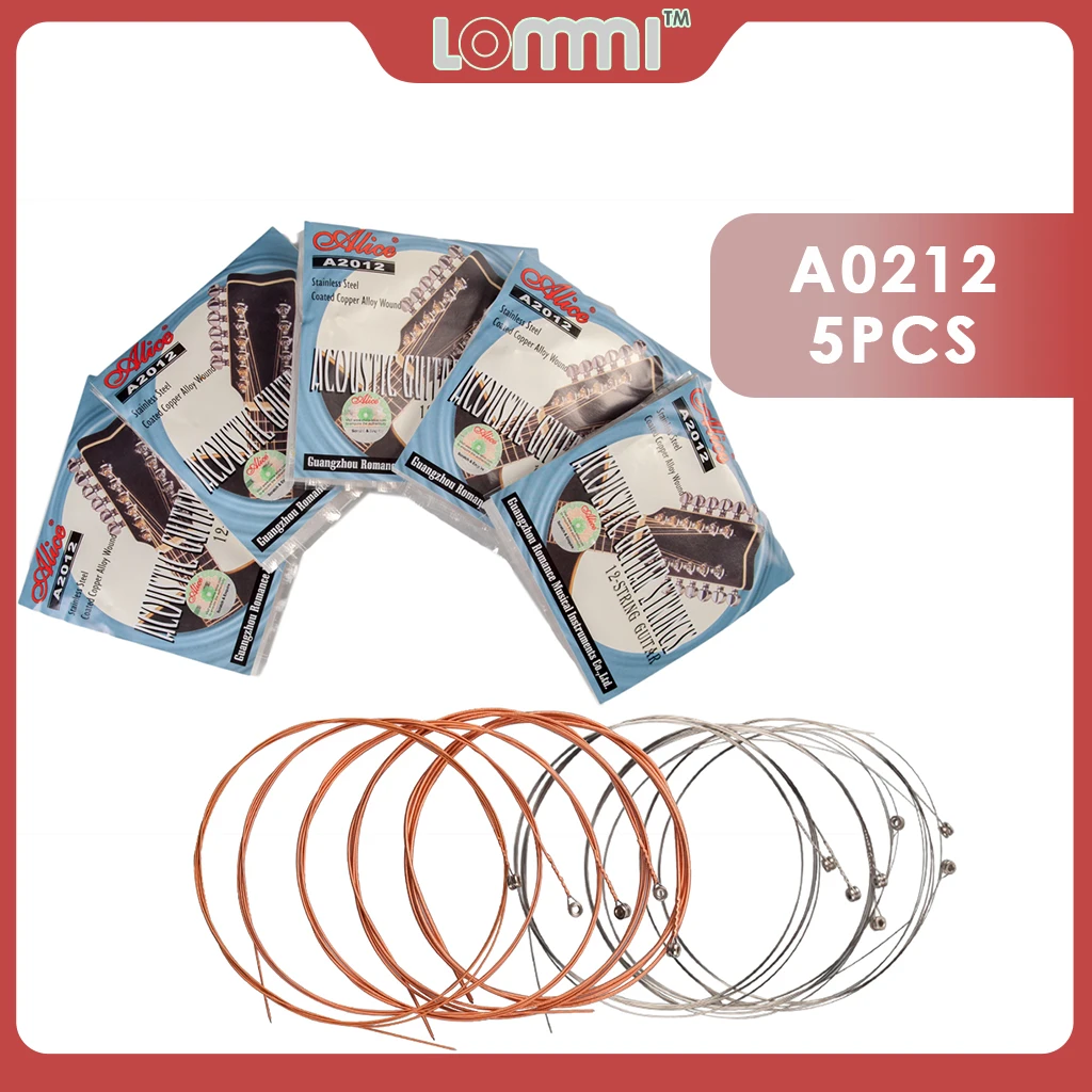 

LOMMI Alice A2012 12-String Acoustic Guitar Strings Set Stainless Steel Coated Copper Alloy Wound .010-.026 Tension For Guitarra