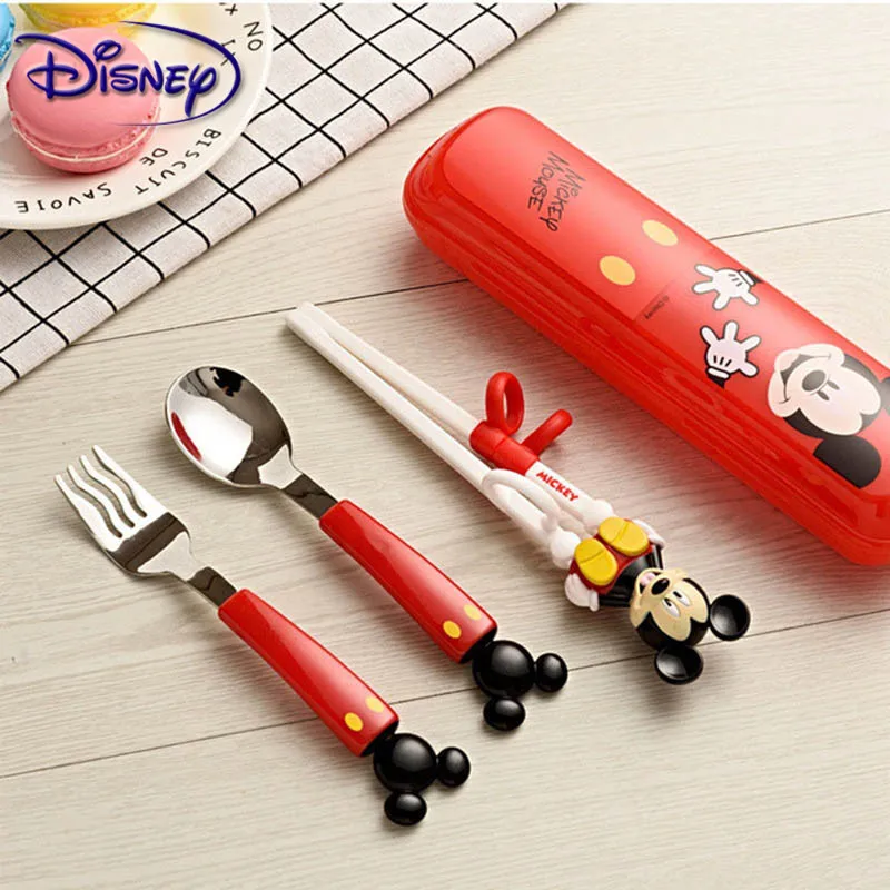 Disney Children's Chopsticks Training Chopsticks Baby Learning Practice Chopsticks Baby Auxiliary Spoon Fork Cutlery Set photo
