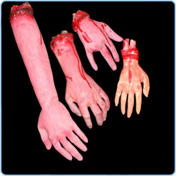 

Halloween Horror Props Bloody Hand Haunted House Party Decoration Scary Hand Finger Leg Foot Brain Heart HOT