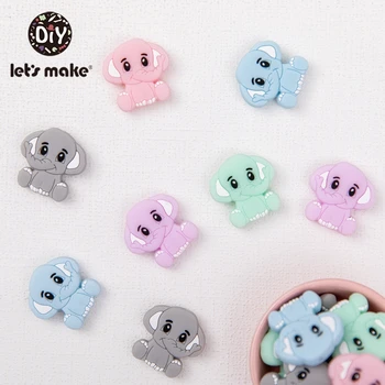 

Let's Make BPA Free 20pc Elephant Beads Teething Silicone Elephant Necklaces BPA Free Baby Teether Silicone Teether Toy For Kids