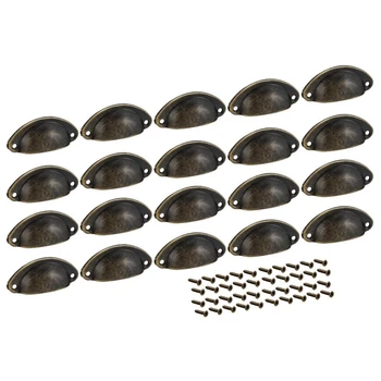 

Cup Drawer Pull Kitchen Cabinet Handles Bronze Tone, 40mm Hole Centers, 20 Pack