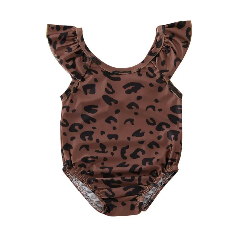 bikinis Swimwear bodysuits Baby Girls Bathing suits  Summer Leopard Printed Bikini One Piece Swimwear Backless Bathing Suit