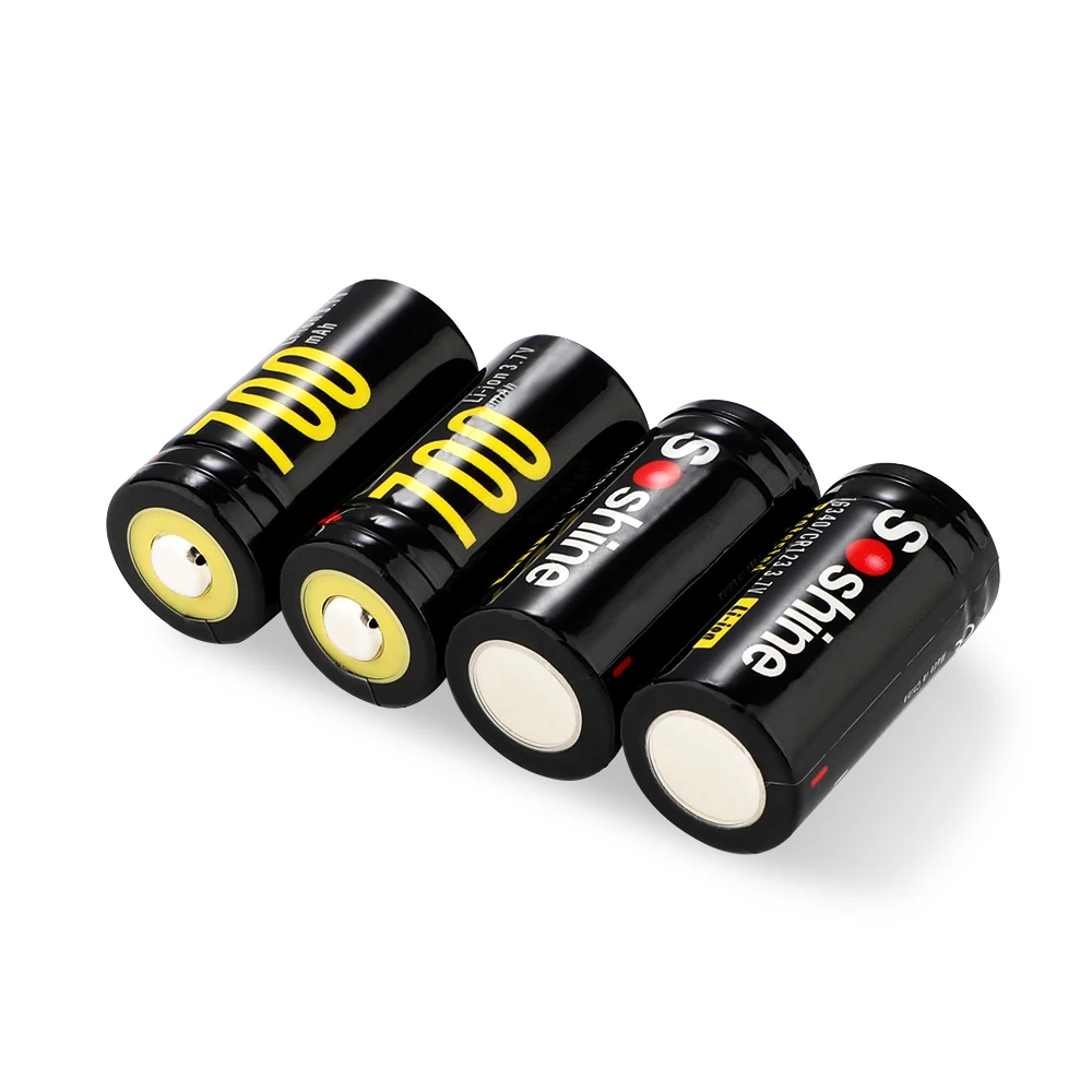 2 шт./лот Soshine CR123A 16340 3 7 V 700mah литиевая аккумуляторная батарея с защитой PCB|rechargeable