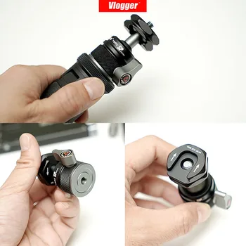

Vlogger Tripod Ball Head Cold Shoe Panoramic Heads With 1/4" Screw Monitor Holder For LED Lighting Microphone Photographic