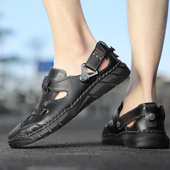 

2020 Summer Men's Sandals Beach Shoes Summer Leisure Beach Roman Men Outdoor Sandals High Quality Sandals Slippers Soft Bottom