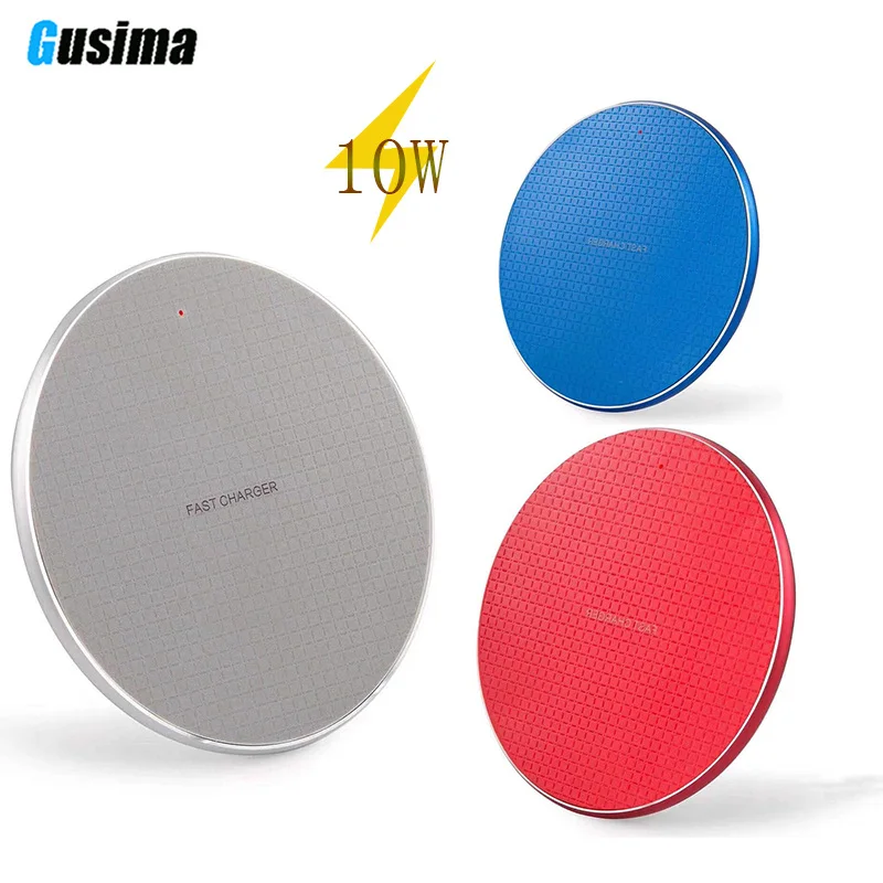 

QI Wireless Charger for iPhone Xs Max X 8 Plus 10W QI Fast Charging Pad forSamsung Note 9 Note 8 S10 Plus xiaomi mix 2s mi 9