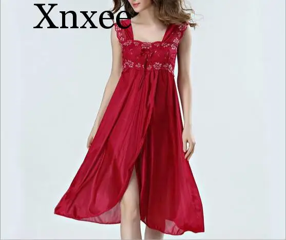 

Summer Dress Lace Sleeveless Lingerie Sexy Women Nightwear Silk Night Gowns Satin Nightgown Sleepwear