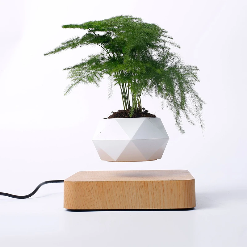 Offre spéciale lévitation Air bonsaï Pot Rotation jardinières lévitation magnétique Suspension fleur flottant Pot en Pot plante bureau décor