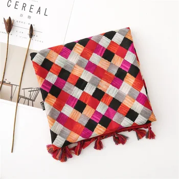 

2020 Christmas Scarf women elegant long red plaid Scarf Women fashion Soft Pashminas shawls and Scarves Muslim Hijab