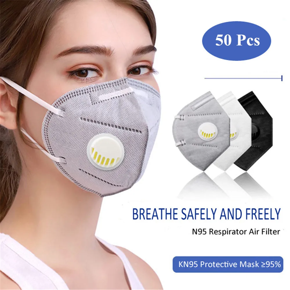 KN95 Valve Mask 5 Layer Flu Anti Infection N95 Face Mask 95% Breathable Respirator PM2.5 n95 face mask mouth cover KN95 Masks