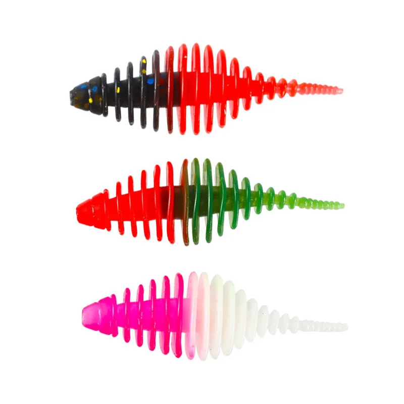 10/20Pcs/Lot Soft Fishing Lures 48mm 1.6g Silicone Worm Bait Freshwater Saltwater Artificial Bass pesca Tackle | Спорт и развлечения