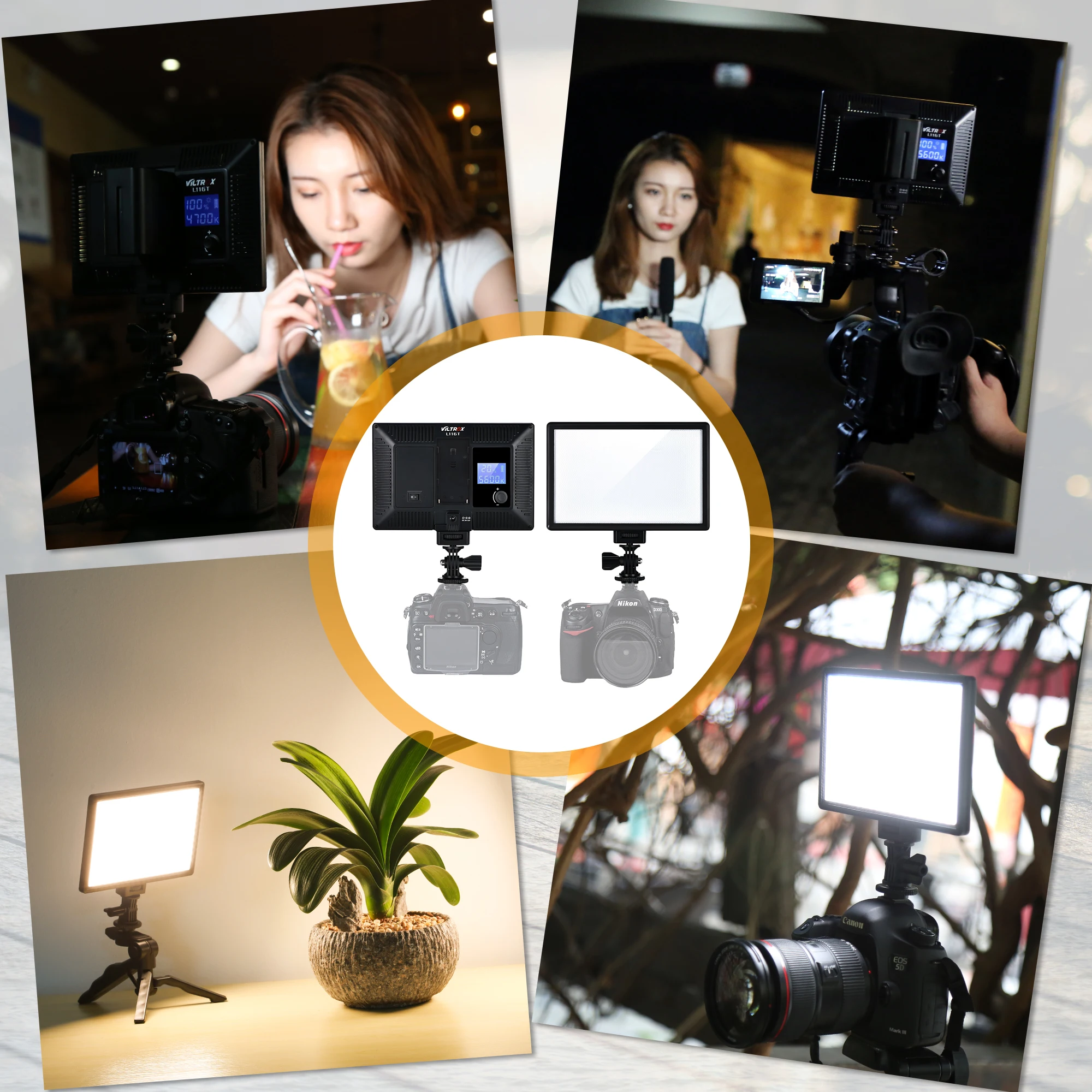 Viltrox L116T Portable LED Video Light On-Camera Bi-Color Studio Photography Lamp Panel With Battery for Makeup Artist Show Live