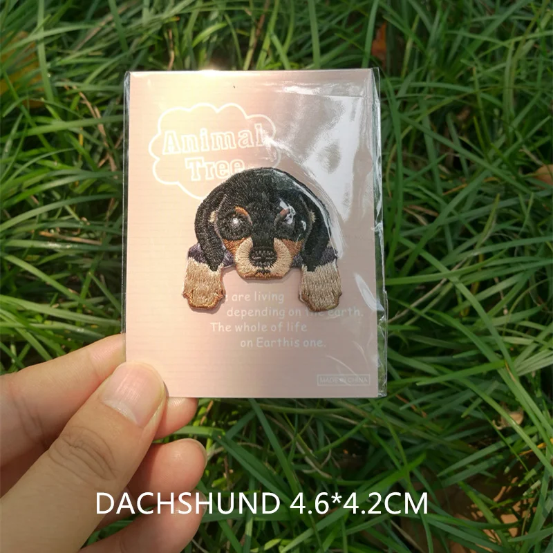 DACHSHUND 1 фото одежда аксессуары мультфильм собака Детское пальто грудь паста вышивка патч-паста детская одежда украшение - Цвет: DACHSHUND
