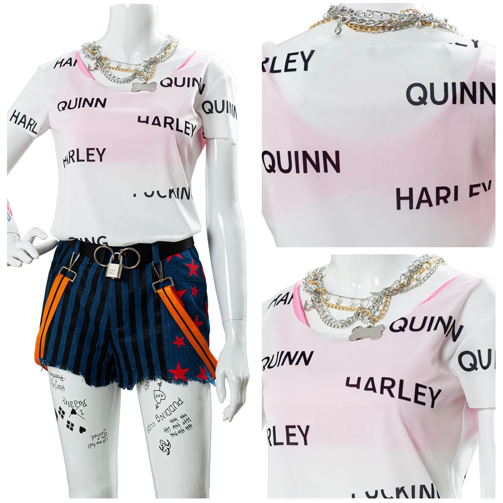 Костюм с птицами добычи косплей футболка Харли Квинн искусственная перчатка
