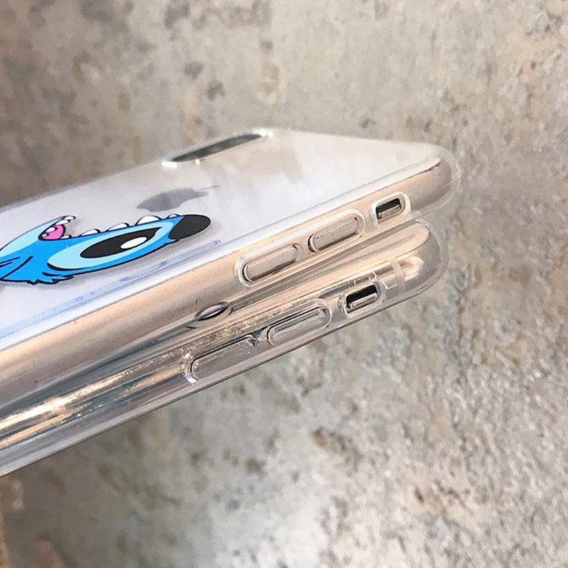 Прозрачный чехол для телефона с забавным стежком из мультфильма для iPhone 11 Pro X XS Max XR 8 7 6 6s Plus, мягкий прозрачный чехол из ТПУ с аниме