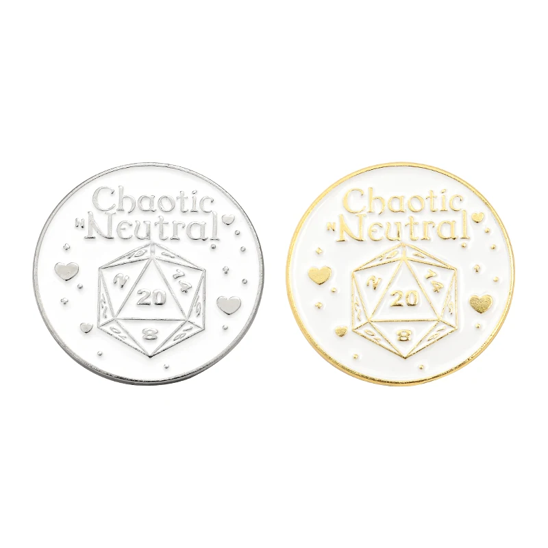 Эмалированные броши в виде нейтральной волны Chaotic D20 игровая булавка для одежды