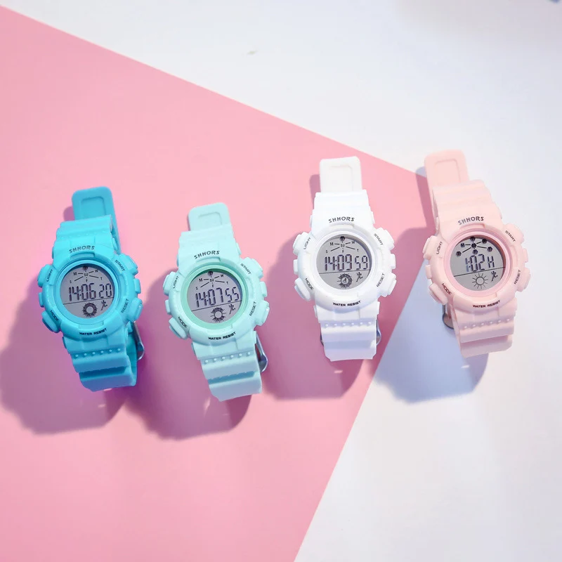 

Children Girl Wrist Digital Electronic Watch Round Dial with Adjustable Strap for Sports TT@88