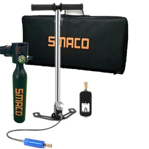 SMACO 5 шт. черный мини-насос для подводного плавания оборудование запасной Дайвинг дыхательный подводный для любителей дайвинга кислородный резервуар сумка для подводного плавания - изображение