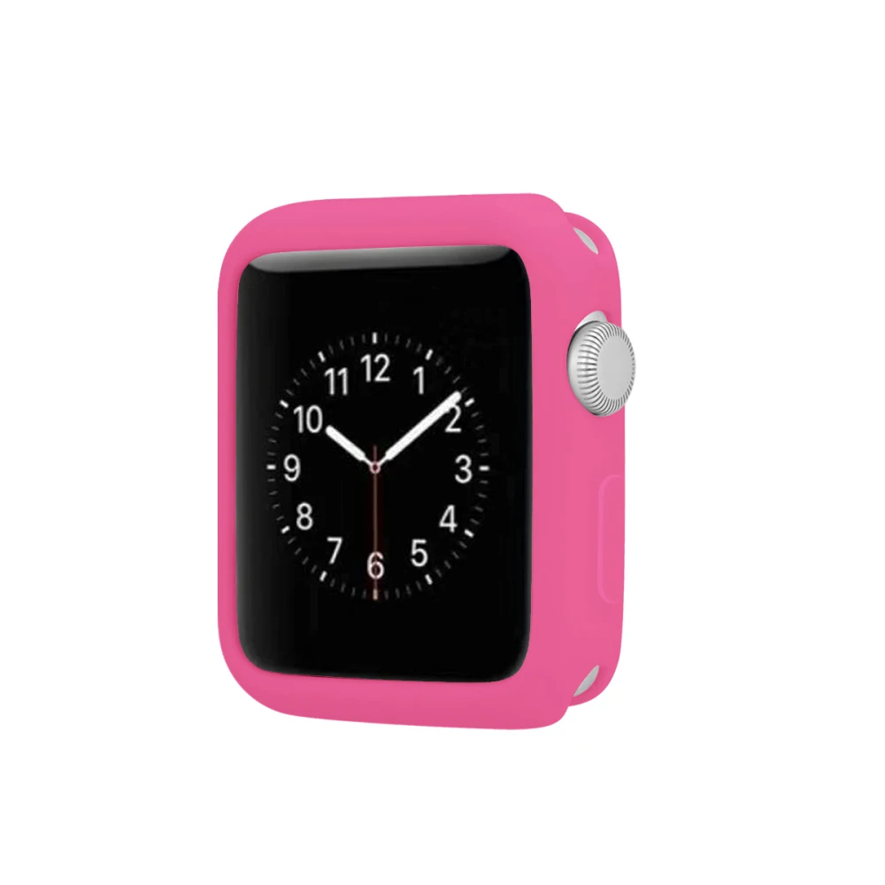 TPU рамки для наручных часов Apple Watch 38 мм, 42 мм, версия 1, 2, 3 мягкий силиконовый чехол Защитный чехол-бампер оболочка аксессуары для часов - Цвет: Rose