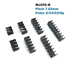 

30Pcs Pitch 7.62mm Barrier PCB Screw Terminal Block 25C-B Straight 2/3/4/5/6/7/8Pin Morsettiera Wire Connector Cable 15A 2.5mm2