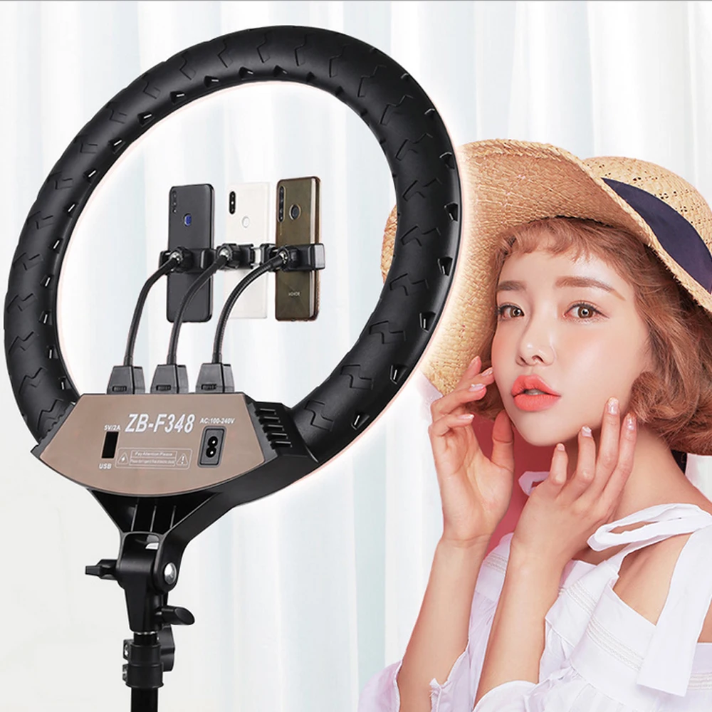 

MAMEN 18 inch LED Video Selfie Ring light 45cm Photography Lighting For Youtube Live Streaming Makeup Beauty With Phone Holder