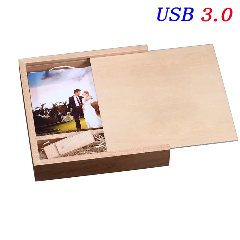 JASTER деревянный поворотный уникальный Альбом коробка с соломинкой usb подлинный 3,0 4 ГБ/64 Гб карта памяти, Флеш накопитель для брака логотип на заказ - Цвет: Maple wood