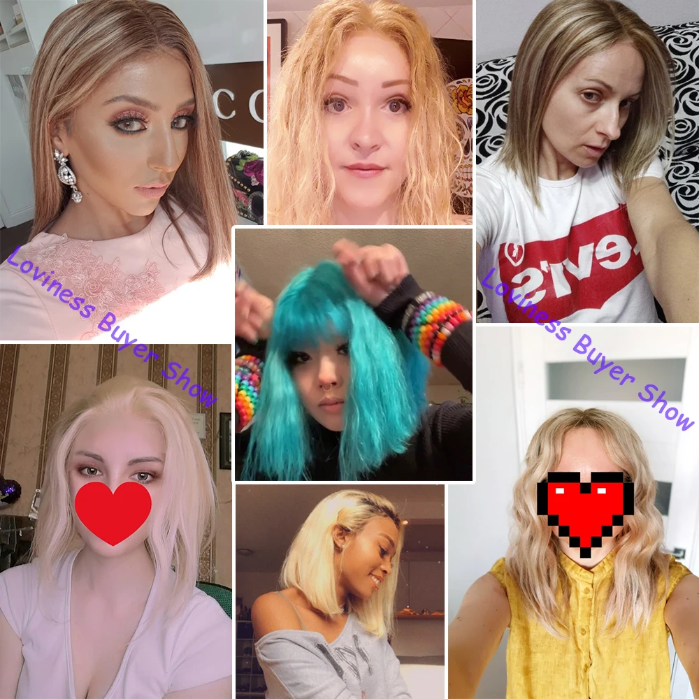 LOVINESS T часть короткий Боб Модный дешевый парик человеческие волосы застежка