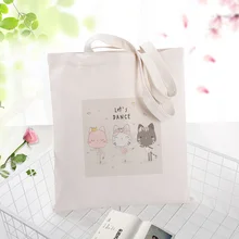 Кошка Холщовая Сумка вместительная сумка для покупок сумка на заказ Печать текстовый логотип DIY ежедневное использование экологическая многоразовая утилизация