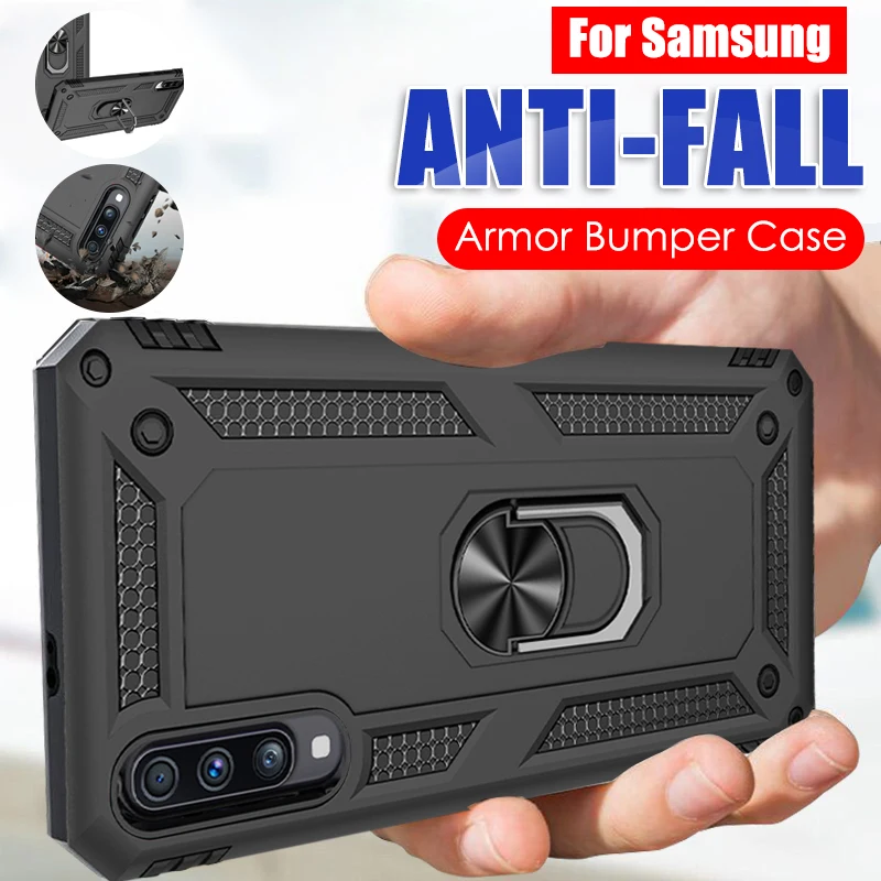 Luxury Armor Shockproof Case For Samsung Galaxy A50 A10 A20 A30 A40 A60 A80 A90 A70 2018 M10 M20 M30 Car Holder Ring Cover | Мобильные