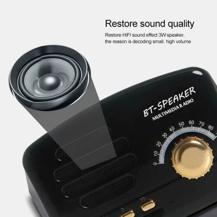 Raido мини-динамик с радио Винтажный стиль Bluetooth V4.0 Поддержка FM TF карта беспроводной мини-динамик Новое поступление