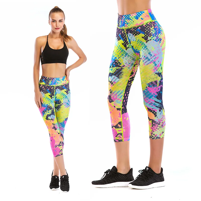 

Fashion Cody Lundin 3/4 High waist Tight Leggings Women Printed Gym Fitness Workout Yoga Pants Running Butt Lift Leggings