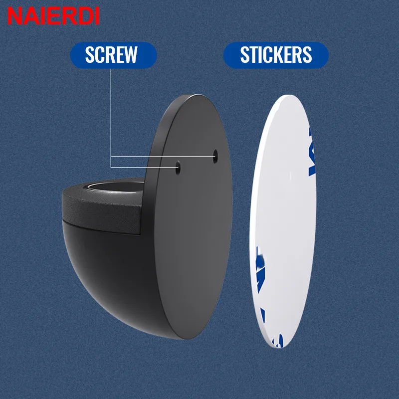Door Stopper Magnetic Door Stopper NAIERDI Magnet Door Stops Stainless Steel Door Holder Magnetic Stopper Non-punch Doorstop Furniture Hardware