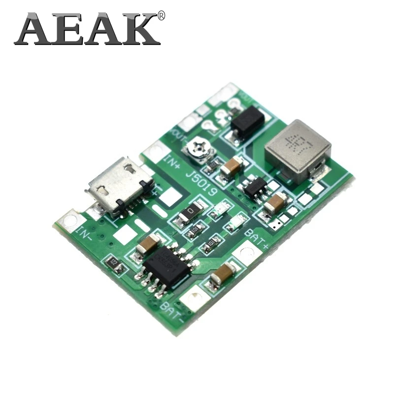 Литий ионная плата для зарядки аккумуляторов AEAK 18650 3 7 В 4 2 Модуль повышения DC TP4056