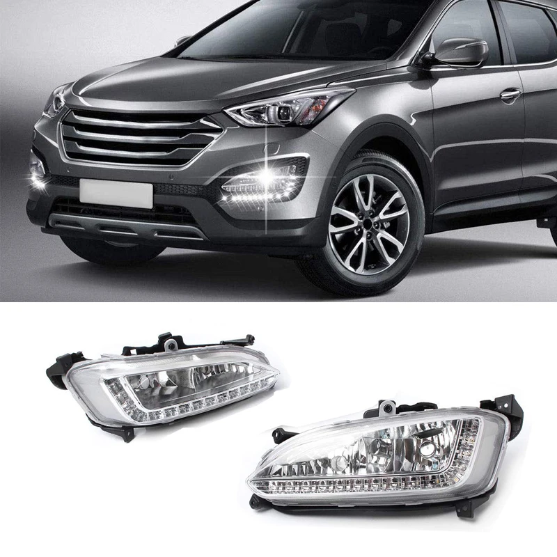 2 предмета светодиодный туман светильник s бег для Hyundai Santa Fe IX45 2013 2014 2015