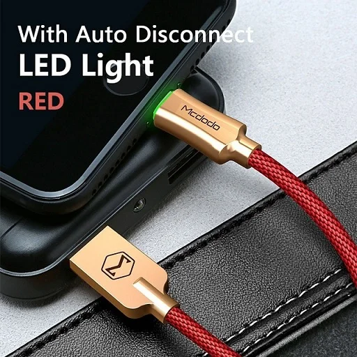 MCDODO автоматическое отключение USB кабель Быстрая зарядка USB зарядное устройство кабель для передачи данных для iPhone 11 Pro X Xs Max Xr 8 7 6 6S Plus 5 телефонный шнур - Цвет: Красный