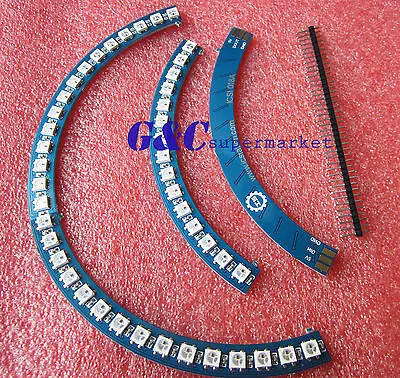 Цветное светодиодное кольцо 60X WS2812 5050 каскад Светодиодная панель для водителя 400