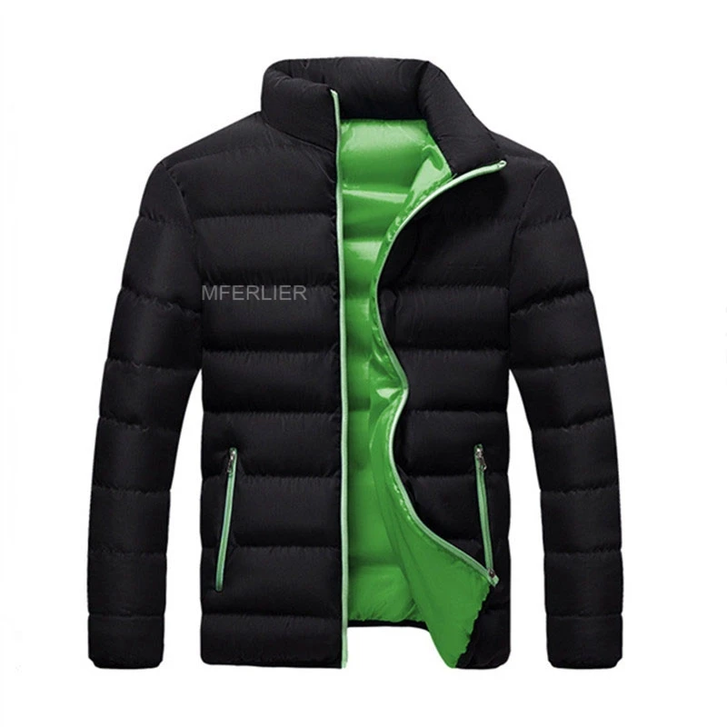Зеленый Осенне-зимние мужские куртки 5XL 6XL 7XL бюст 132 см хлопок с длинным рукавом мужские зимние куртки - Цвет: Зеленый