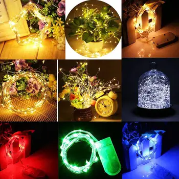 

5M LEDs Bulb Copper Wire Fairy String Light Button Battery Home Decor Bright