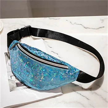 

Travel Women Fanny Pack Holiday Belt Waist Bag Sequins Glitter Bum Bag Pouch Fashion Ladies Adjustable Shoulder Bags Waist Packs