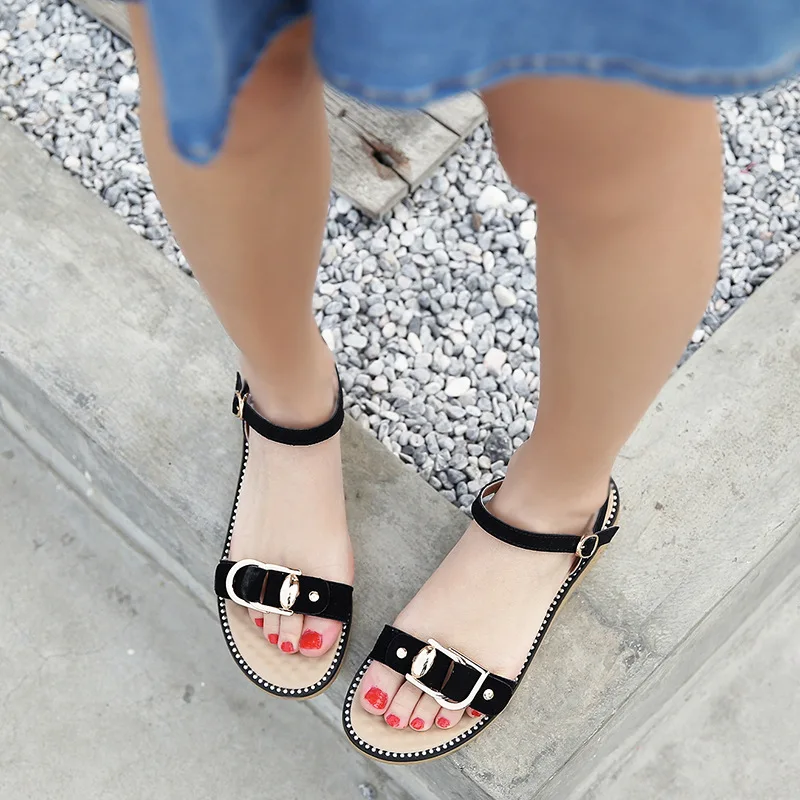 

2019 New Style Summer WOMEN'S Sandals Flat A- line with Sandals Versitile Fashion Women's Slippers Casual Rome Sandals