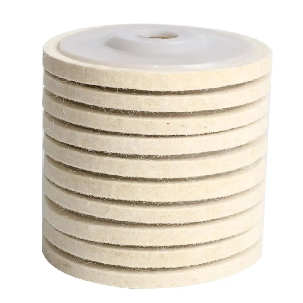 EsportsMJJ 3Pcs 4 Pollici 100Mm Rotonda Rettifica Pad Lana Lucidatura Feltro Disco Buffer Set - Foto 7