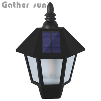 

on the new 2020 solar lamp induction highlighting hexagonal black half wall lamp waterproof outdoor garden light