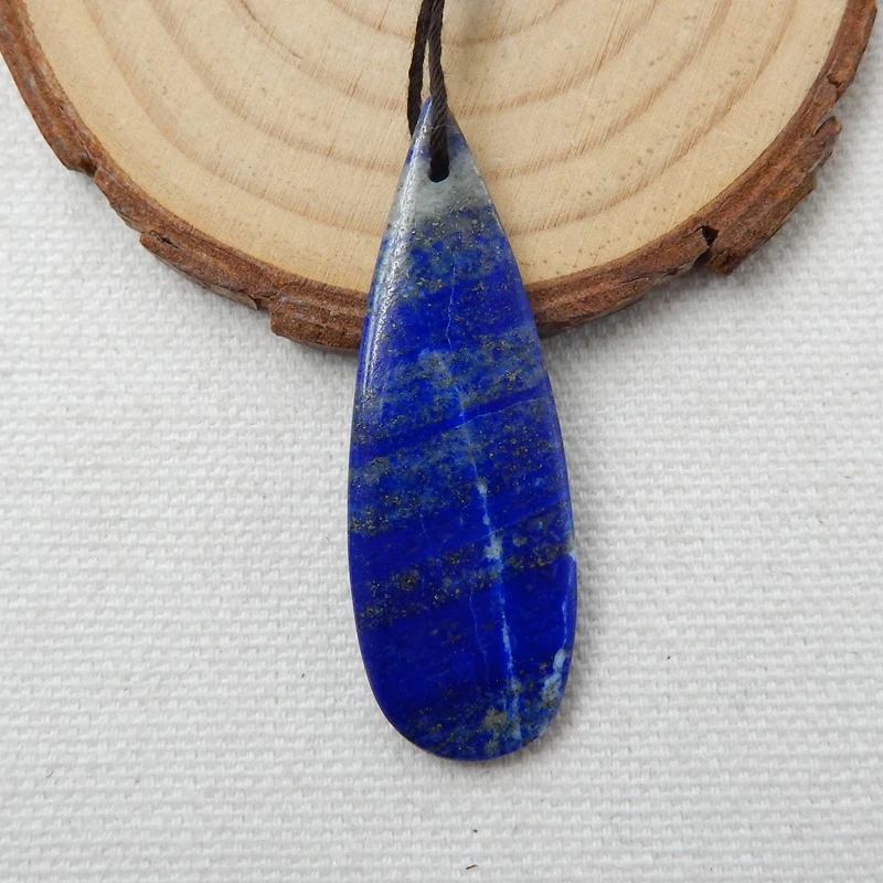 Натуральный Камень Капля воды Форма Lapis Lazuli Цепочки и ожерелья с подвесками 46x16x4 мм 5,8 Г ювелирные изделия для перемещения Мода аксессуар