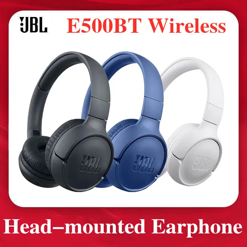 Наушники JBL E500BT с глубокими басами Спортивная игровая Bluetooth-гарнитура микрофоном