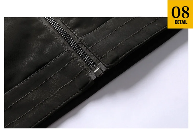 KIOVNO Men Winter Pu Leather Jacket Coats Fleece Lined Motorcycle Embroidery Jackets Outwear For Male Size M-3XL Windbreak (3)